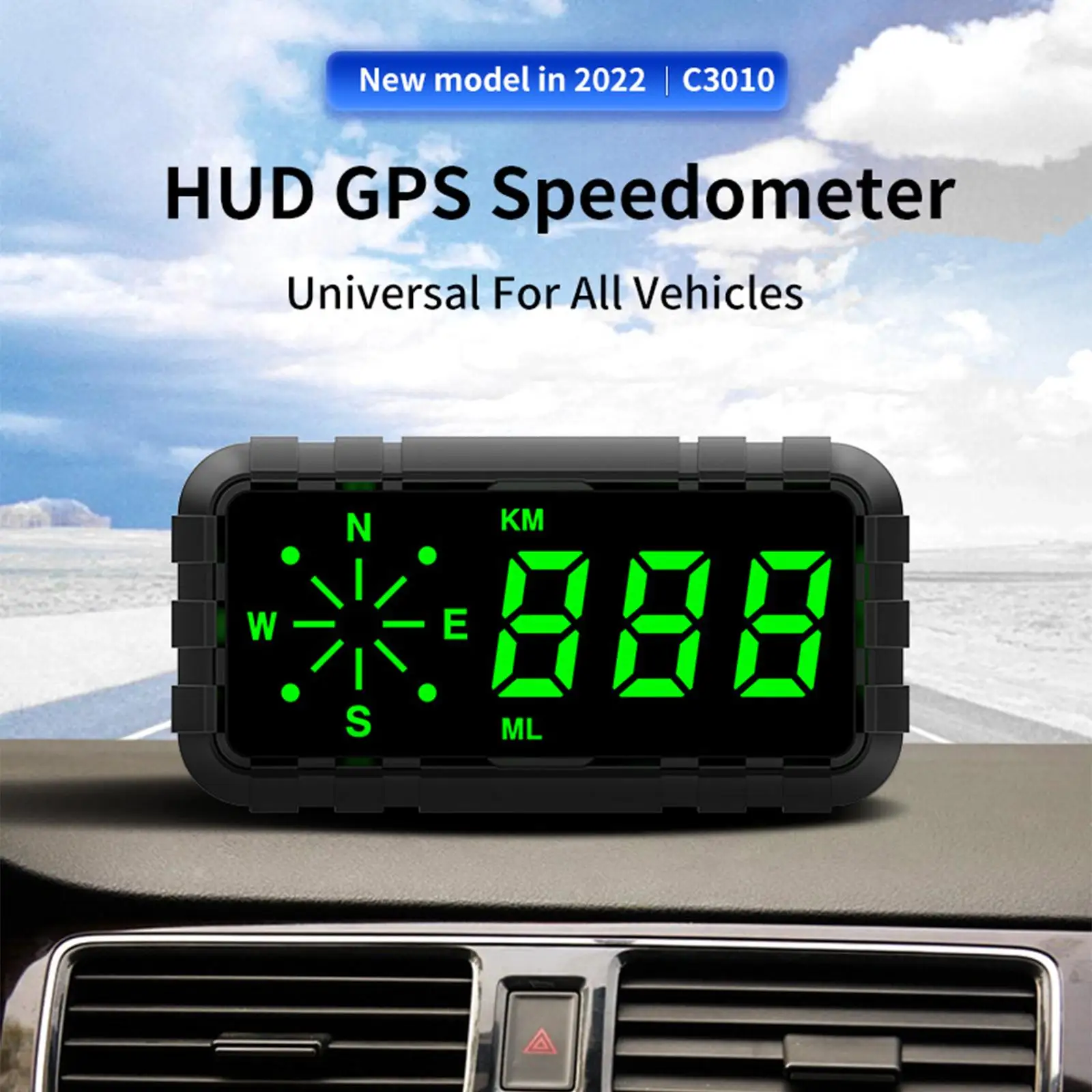  Mileage HUD  for All  Motorcycle Compass ometer Display