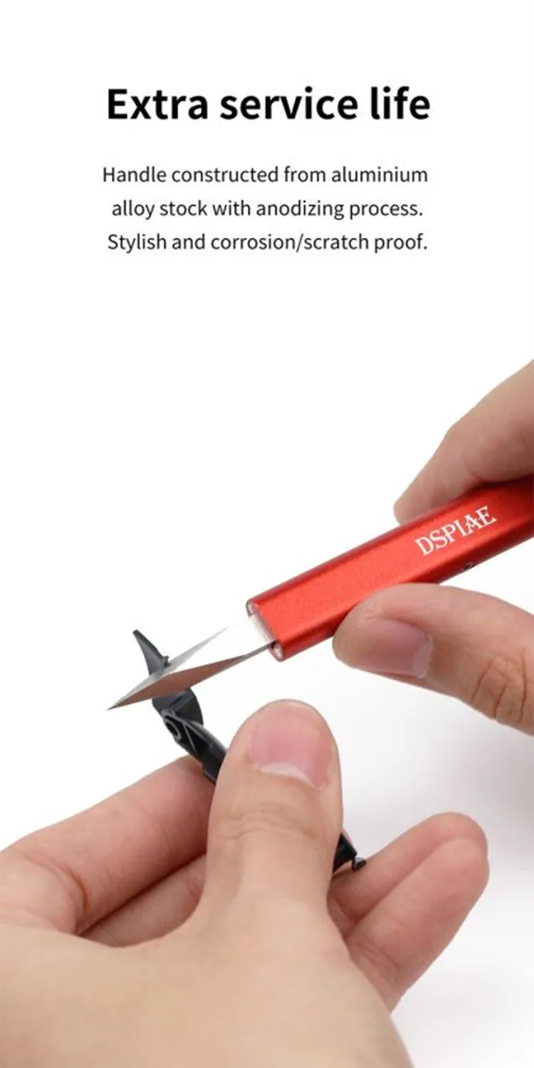 DSPIAE AT-TSA/B Broad Edge Broach With Aluminum Alloy Handle For Model Making Gundam Hobby DIY Tool