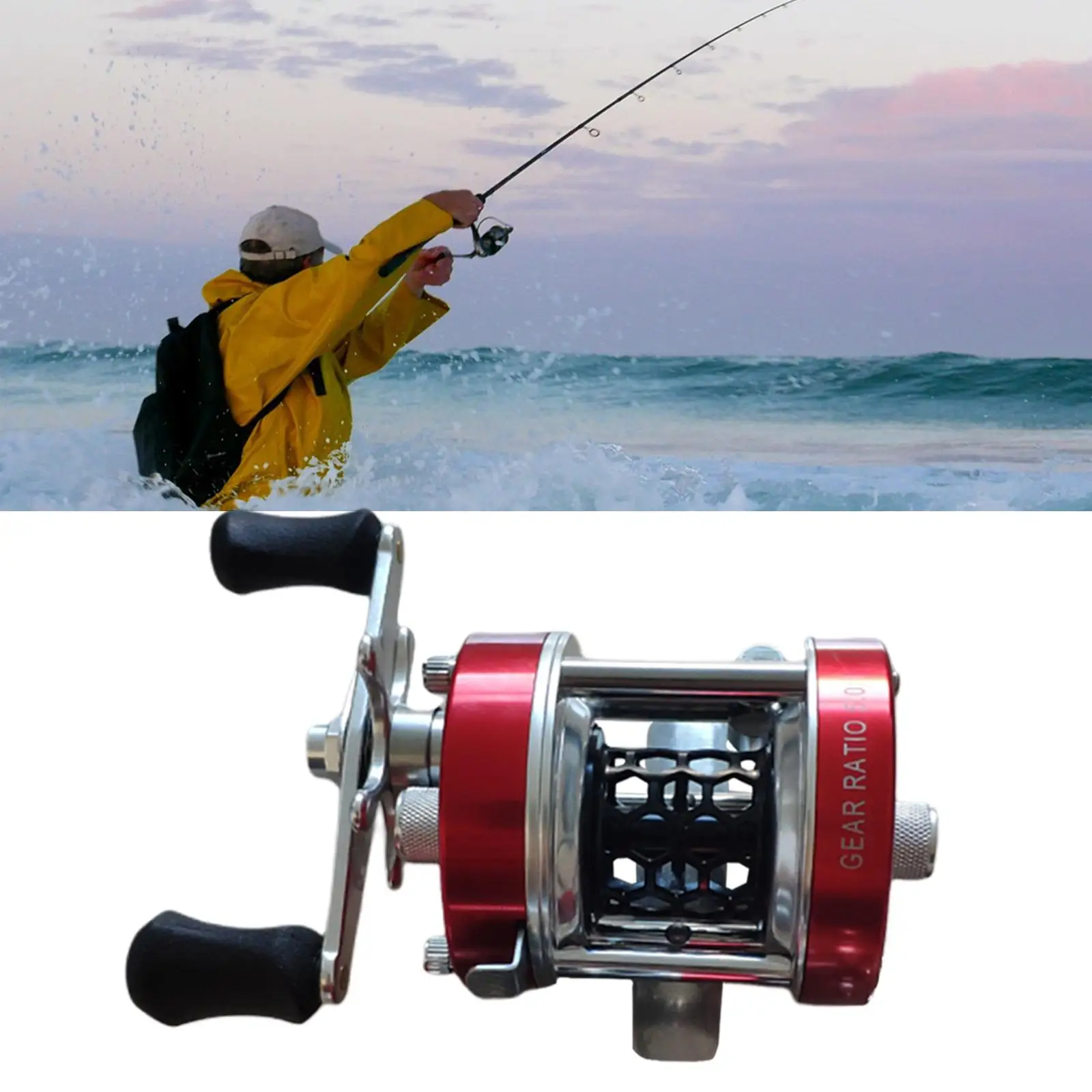 Lightweight Baitcasting Reel Anti-Reverse Bearing Fish Line Reel W300 Left/Right Hand