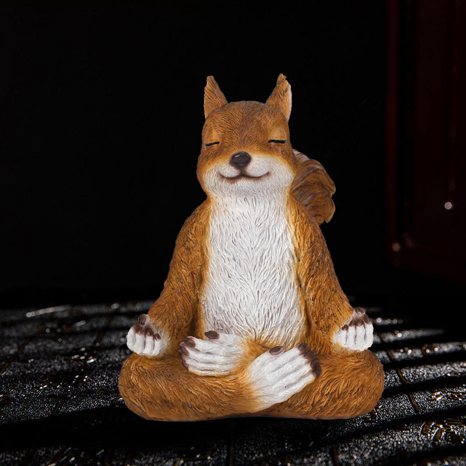 Squirrel Statue Sculptures Figurines Artware Resin Office Table Display Bar