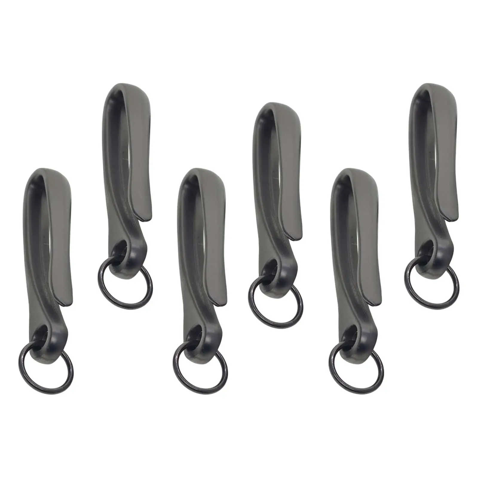 6Pcs Creative Fishing Hook Keychain Belt Clip for Home Presents Car Key