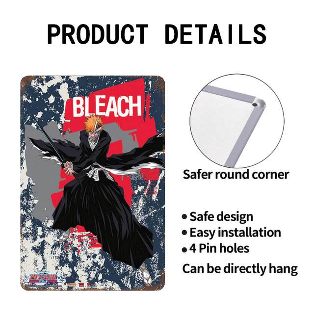 Ichigo Vasto Lorde Bleach Metal Poster Tin Plate Sign 20*30cm