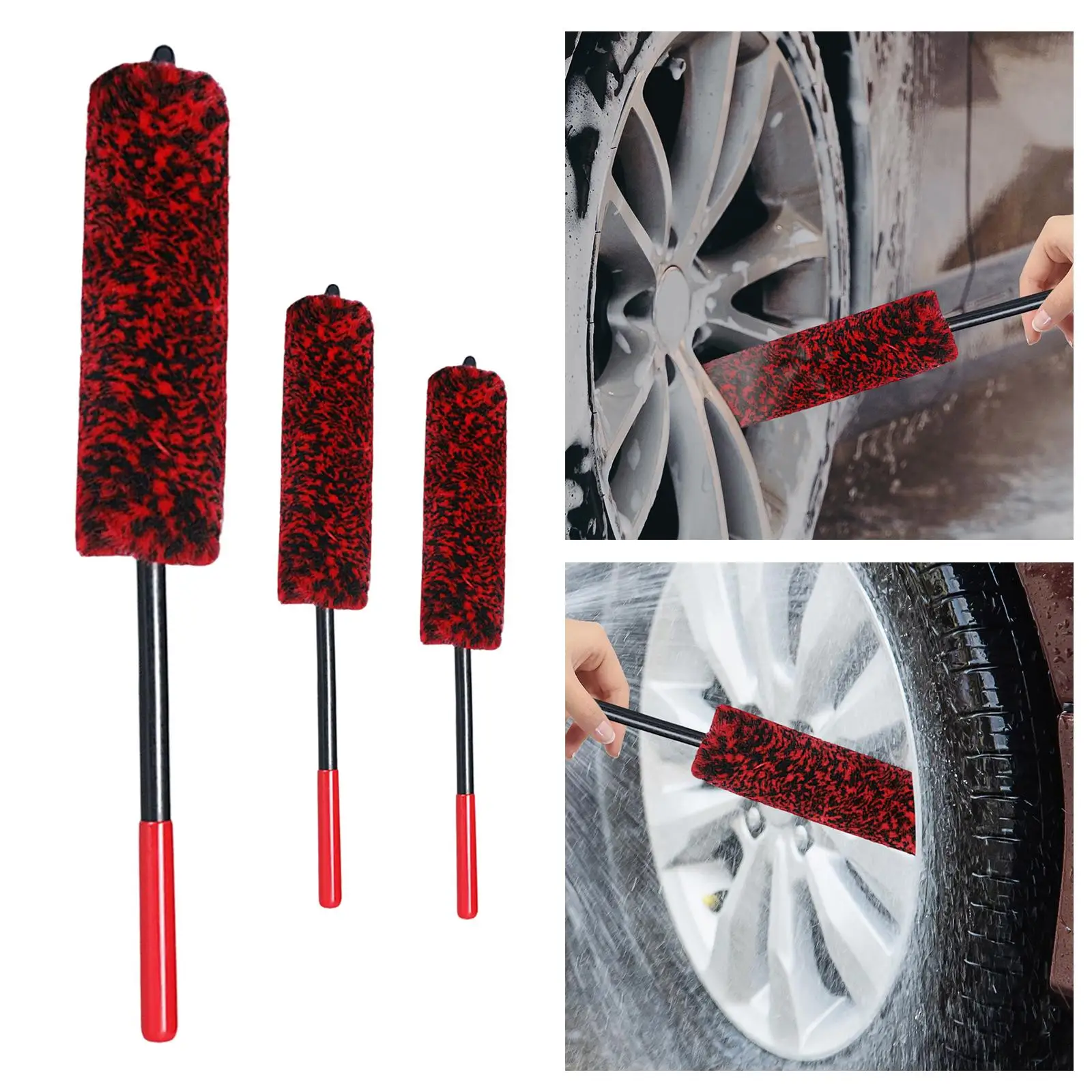 Car Wheel Brush Multipurpose Long Handle Car Rim Tire Washing Car Washing Brush Car Rim Tire Cleaning Brush for Motorcycles