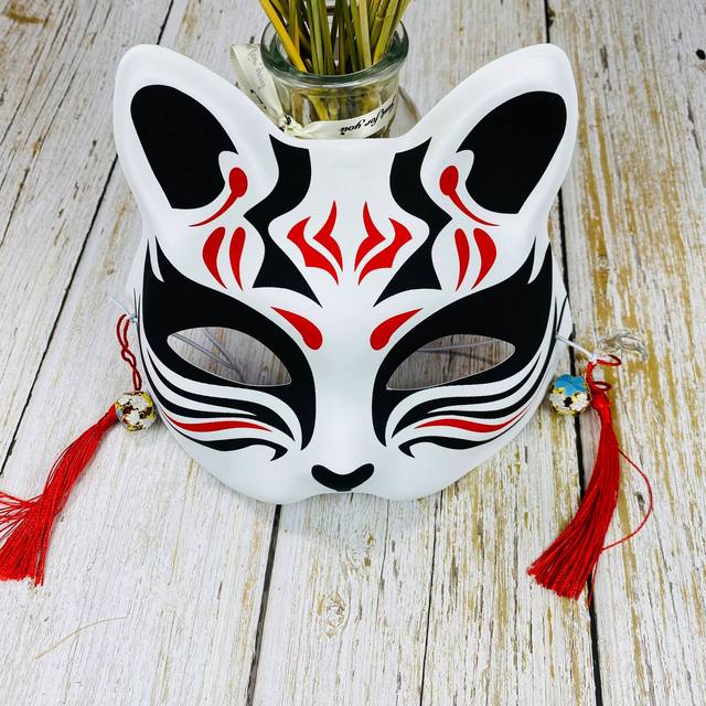 Japanese Fox Mask Demon Slayer  Anime Demon Slayer Cat Masks - Mask Half  Face - Aliexpress