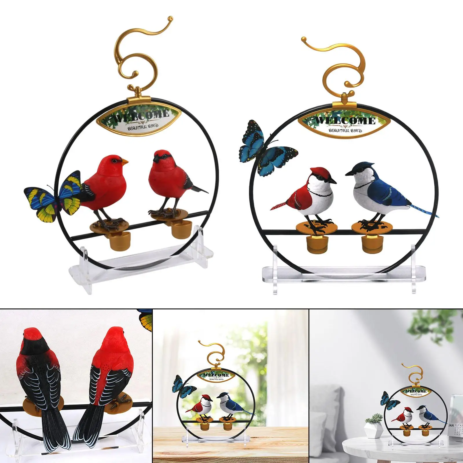 Adorable Chirping Dancing Parrots Bird with Sound Sensor Sound Activated Chirping Bird Kids Toy Gift Home Decoration