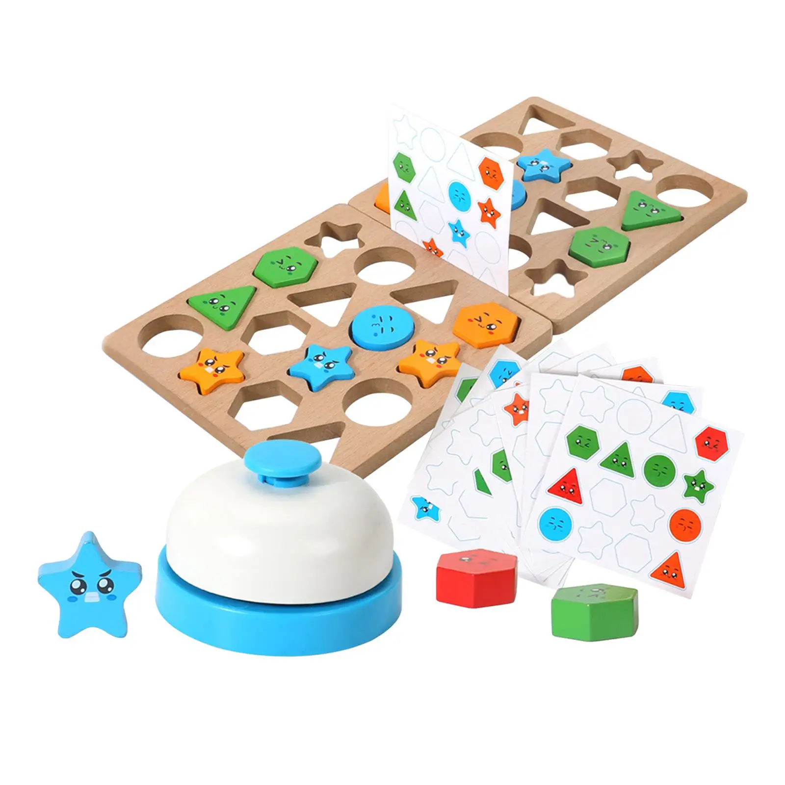 Montessori Wooden Shape Matching Stacking Blocks Toys Color Cognitive Sensory Toys for Girls Boys Kids Toddler Children