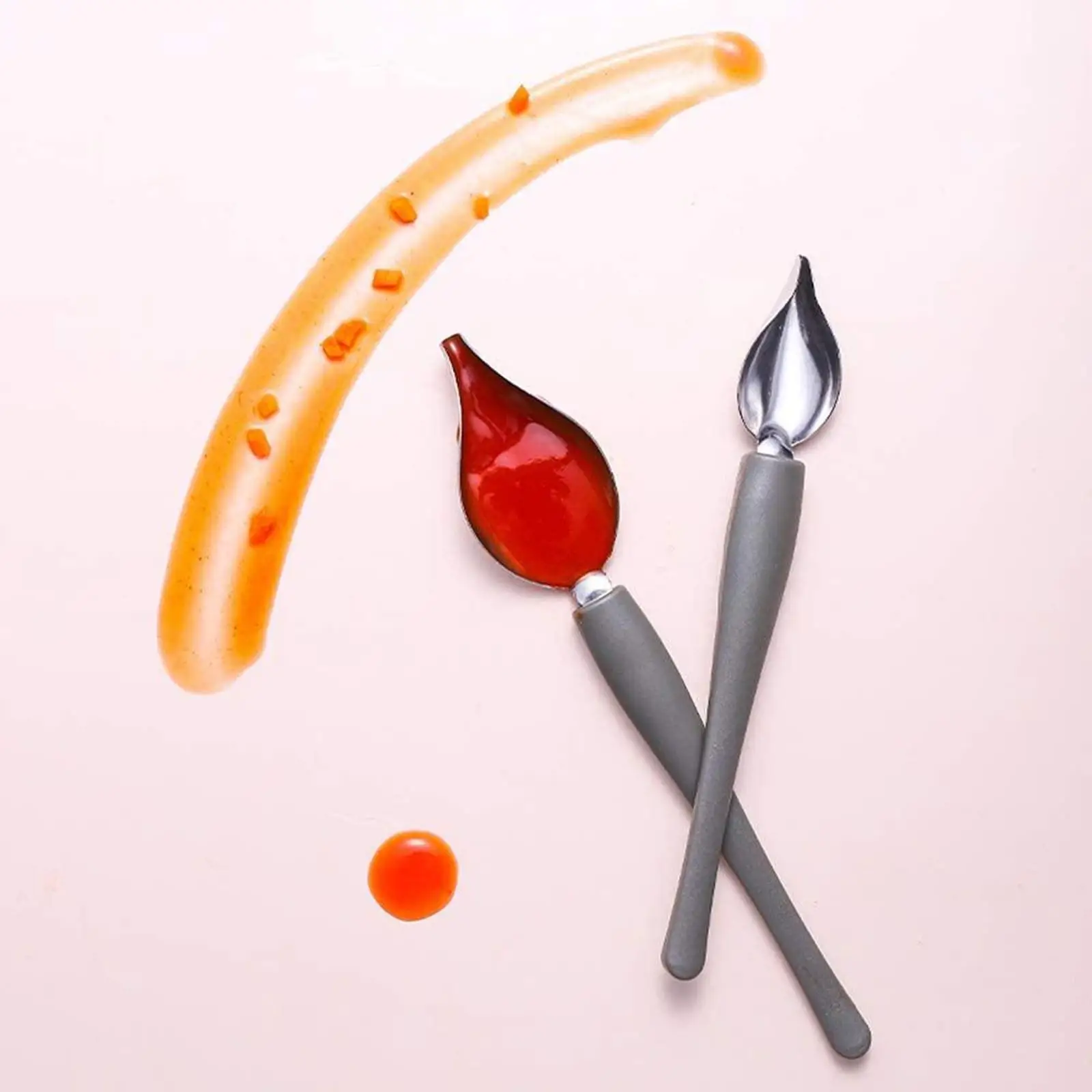Chef Decorating Pencil Draw Tools Stainless Steel Portable Sauce Painting Dessert Coffee Spoon Kitchen Home Supplies