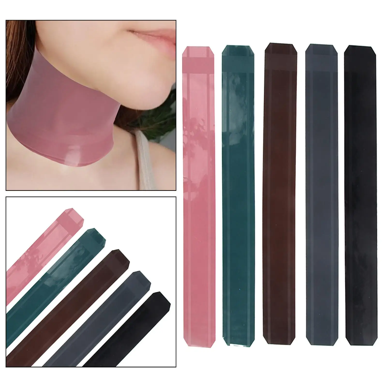 5x Haircut Neck Wrap Neck Protector Barber Supplies Soft Silicone for Haircut Hair Dye Hair Cutting Collar Barber Neck Strips