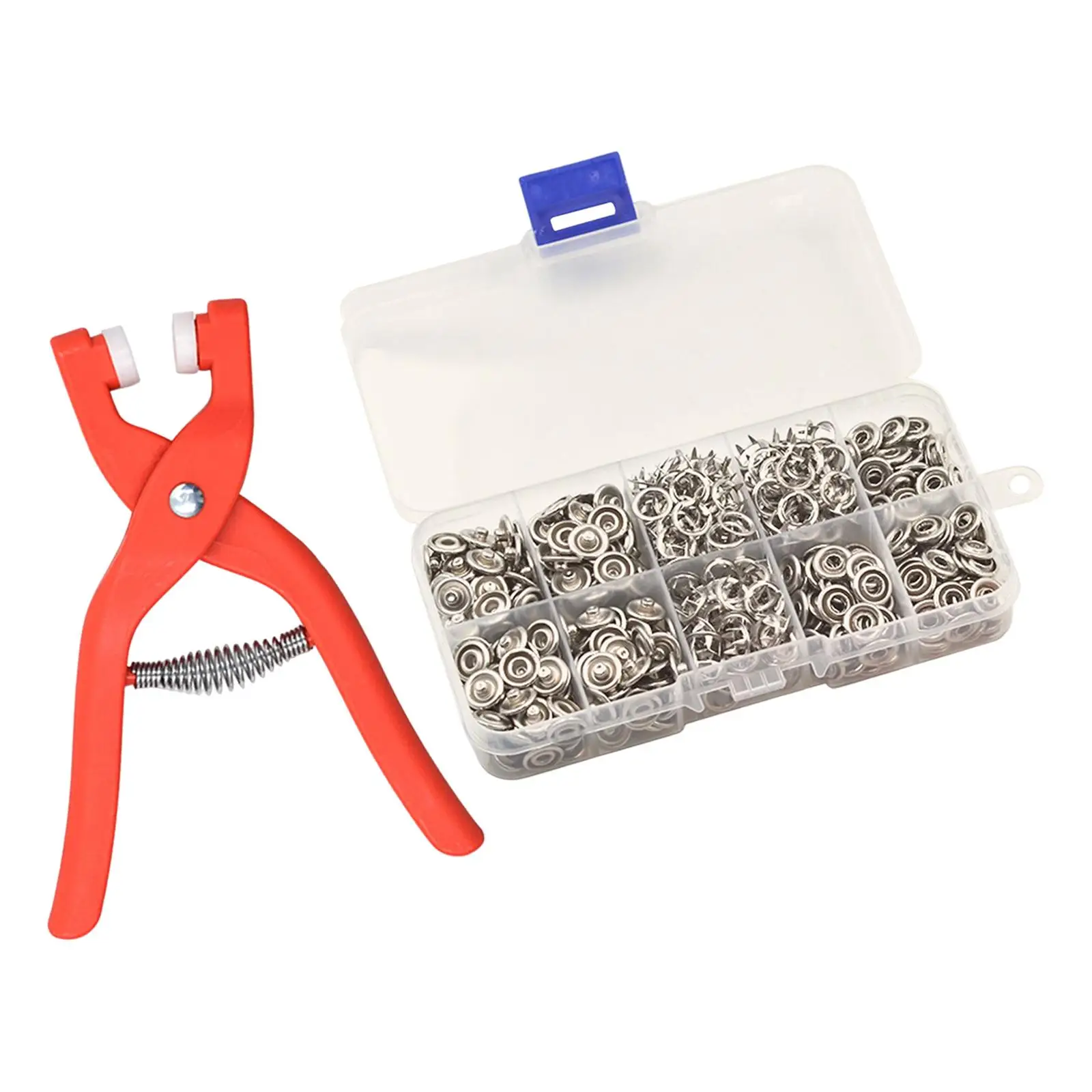 100 Hollow Snaps 100 Solid Snaps Snap Claw Set with Hand Pressure Plier Prong Ring Button Kit for Shirt Jeans Baby Clothing Bags