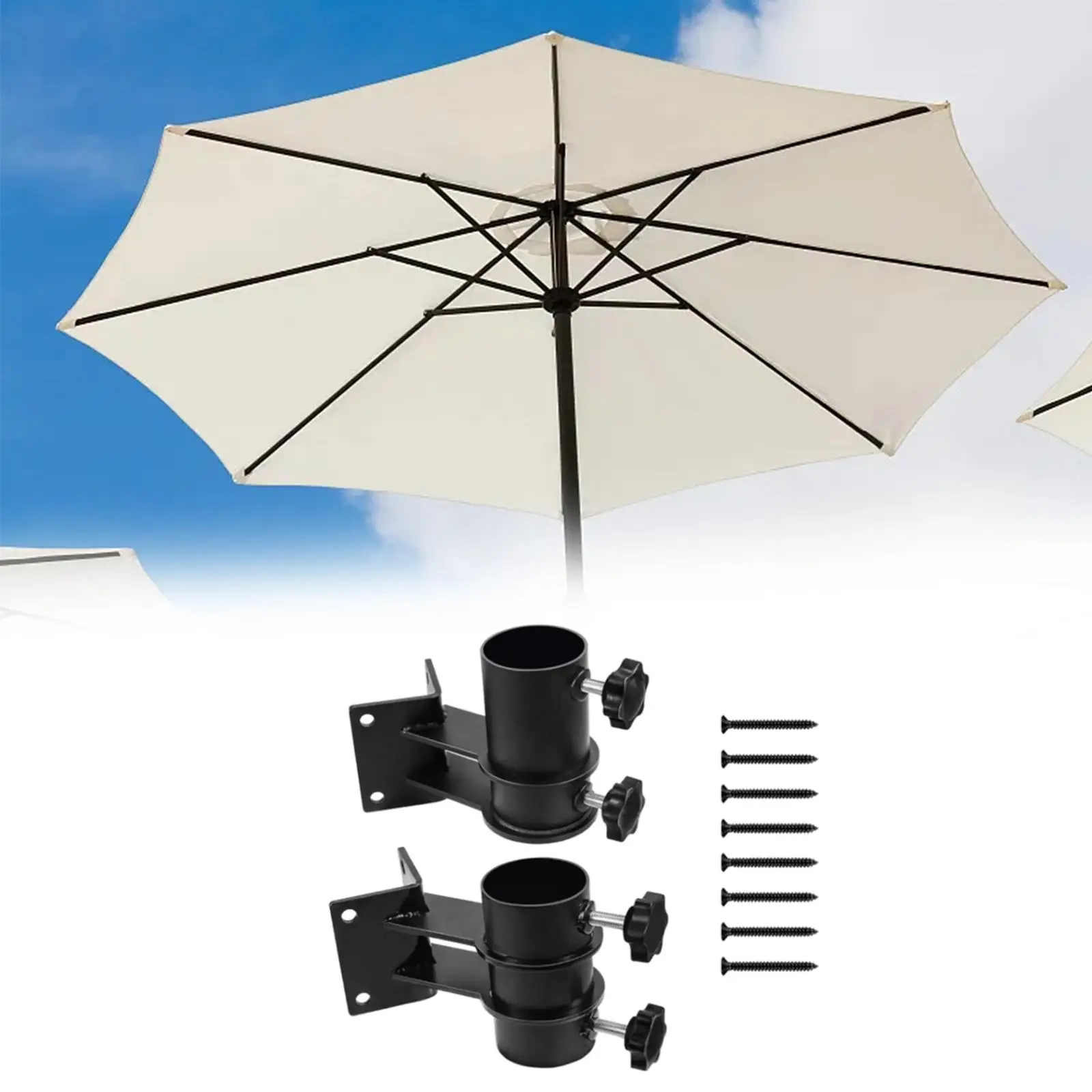 Umbrella Base Stand Tube with Screws Sun Shelter Adjustable Table Umbrella Base for Summer Beach Garden Outside Beach Supplies