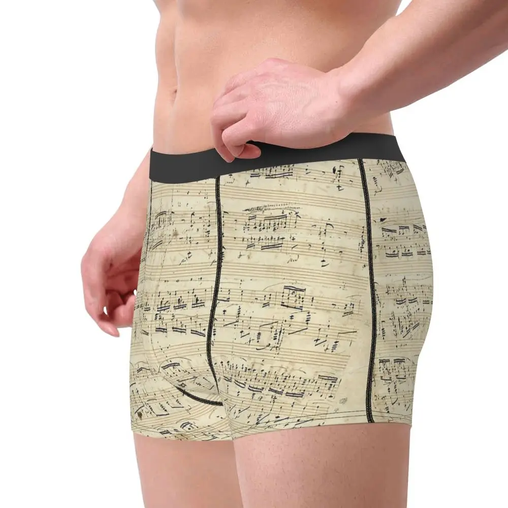 Fashion Boxer Shorts Panties Man Frederic Chopin Music Polonaise Op. 53 Underwear Polyester Underpants for Homme S-XXL underwear boxer