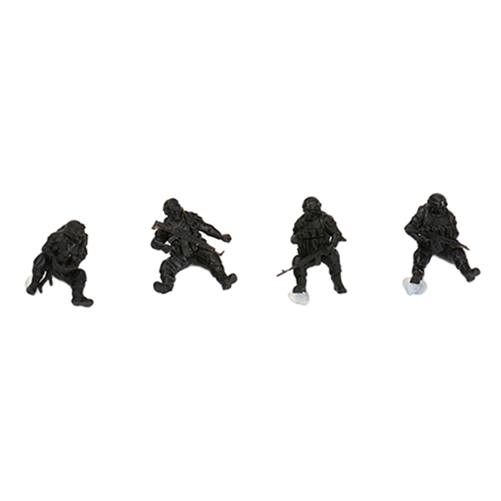 4Pcs 1/72 Commando People Figures Sand Table Layout Decoration Micro Landscape Collections Desktop Ornament Miniature Decoration