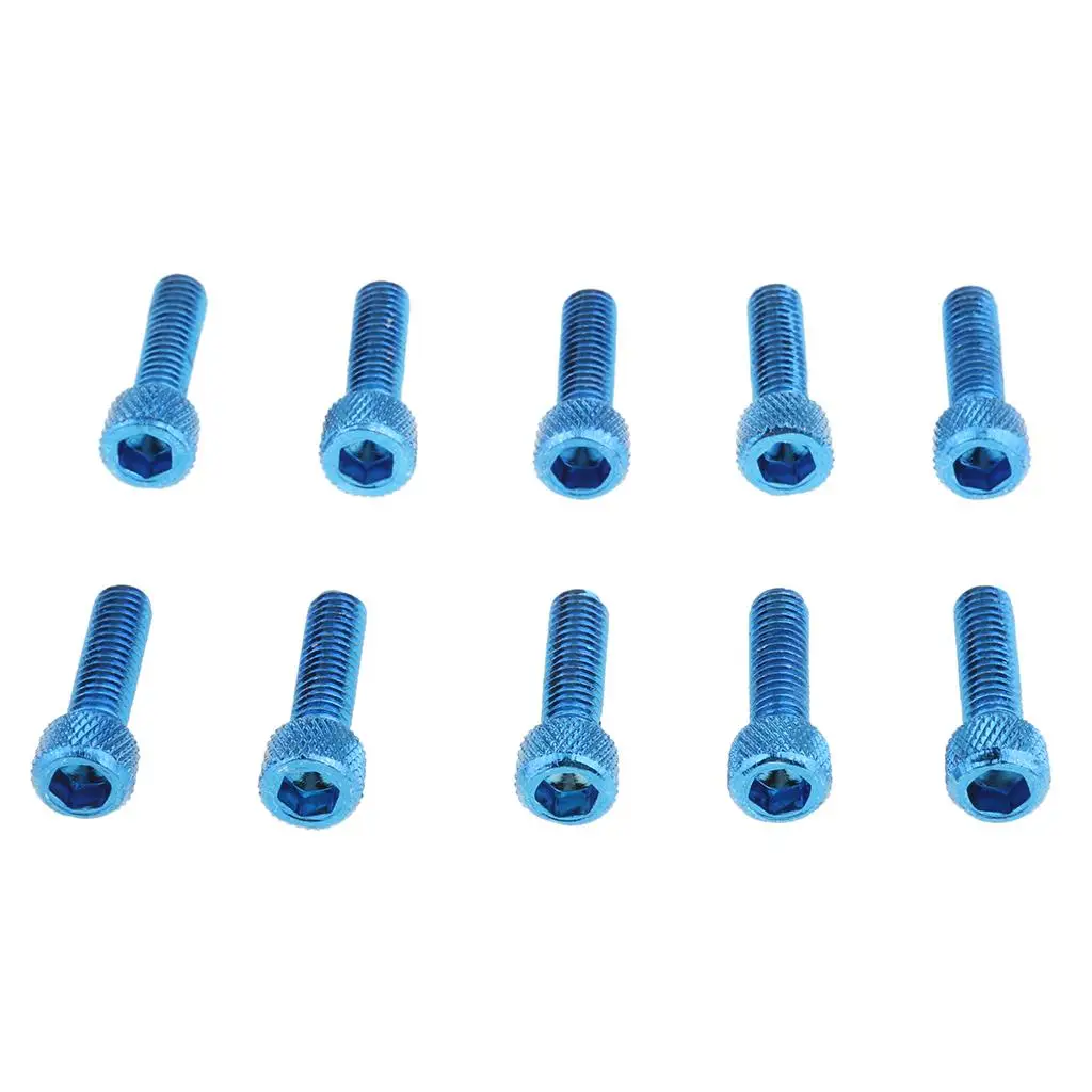 10 pcs M6 Aluminum Hexagon Inner Hexagon Screws Head Blue M6 X 20mm