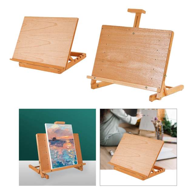 Painting Easel with Smooth Surface Paint Palette Wood Desk Table for  Watercolor Paint Holder - AliExpress