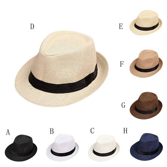 New adult straw hat summer boy beach hat parent-child hat mother and child  male and female baby travel British jazz hat straw ha - AliExpress