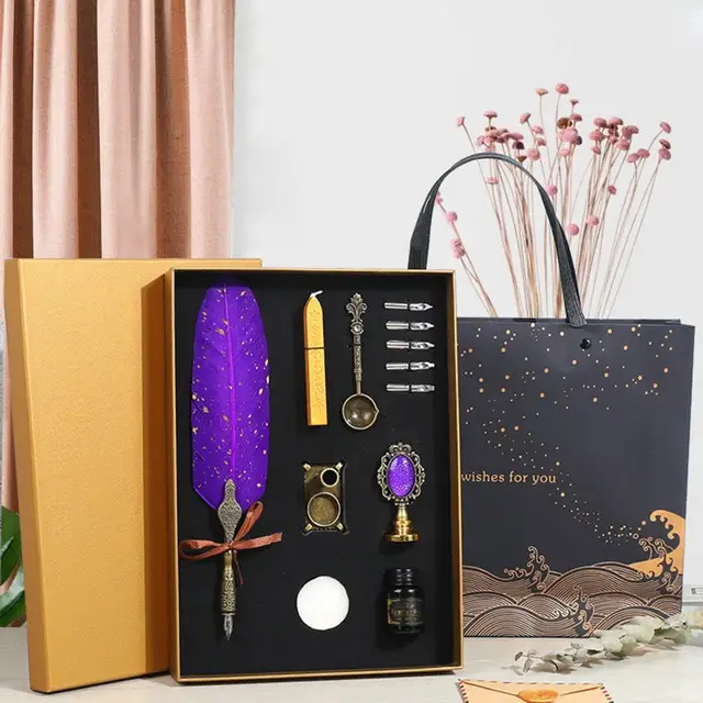 Quill Pen Set Stationery Kit Calligraphy Pen Set With Ink  ExquisiteVersatile Quill Pen Ink For Graduation Ceremony Christmas -  AliExpress