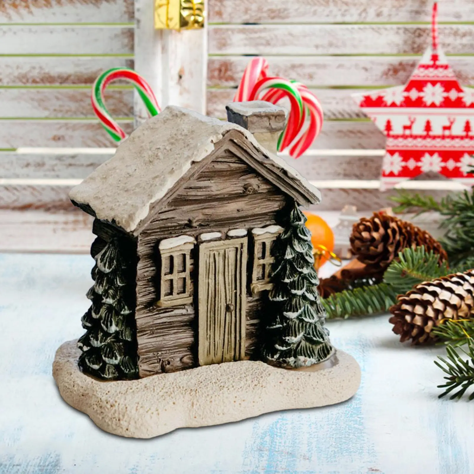 Christmas Cabin Incense Burner Centerpiece for Living Room Dinner Holiday