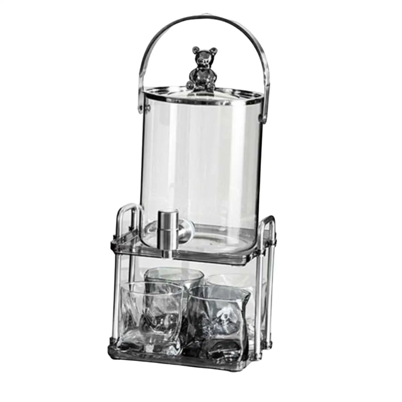 Clear Drink Dispenser Cold Kettle with Faucet Water Cup Set for Restaurant