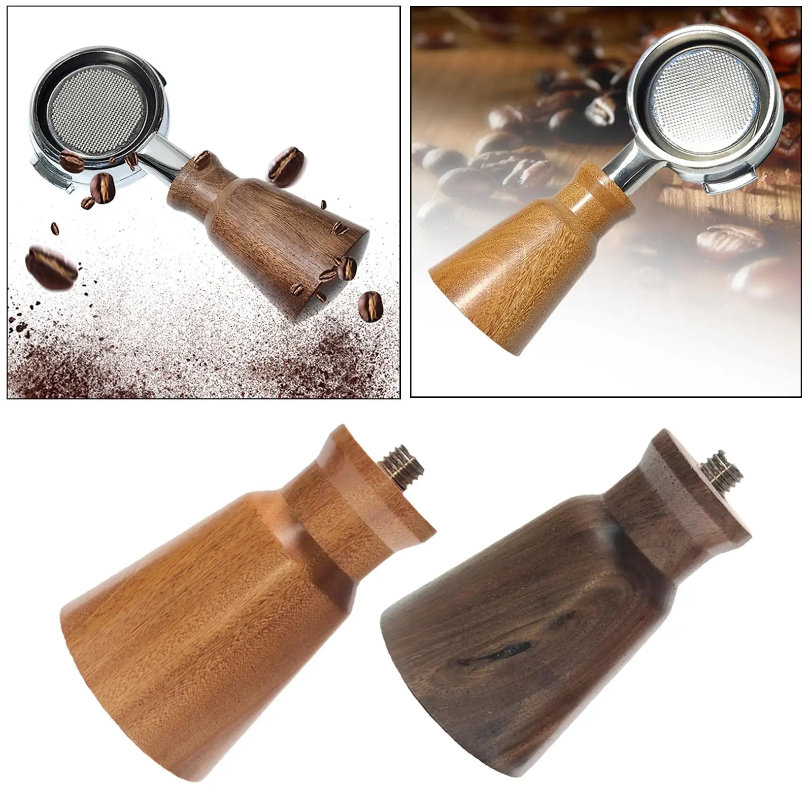 Solid Wooden Portafilter Handle Reusable Replacement Espresso Accessories Tools Filter Handle for Coffee Machine Filter Holder