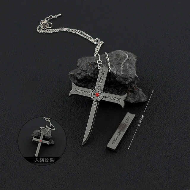 Cos-me One Piece Dracula Mihawk Hawkeye Sword Necklace Pendant Cosplay