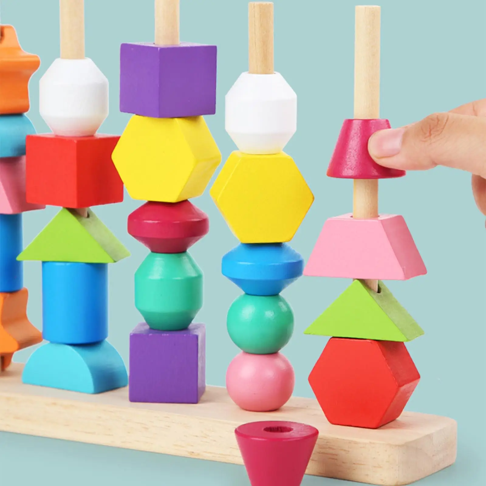 Five Sets Beaded Toys Educational Blocks Enlightenment Sensory Toys Wooden Learning for Toddlers Children Birthday Gift Kids