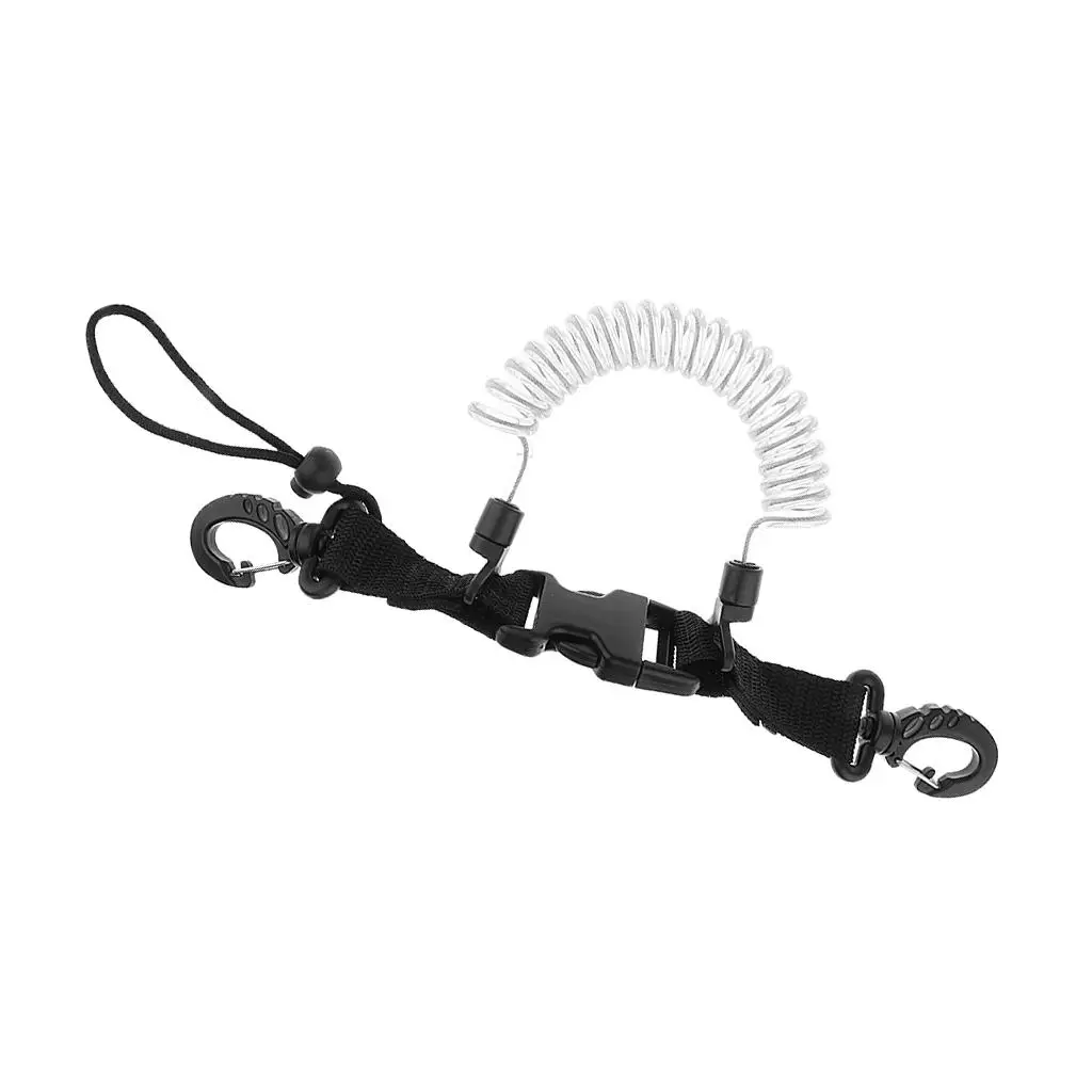 Heavy Duty Snappy Elastic Spring Coil Torch Camera Lanyard Quick Release For