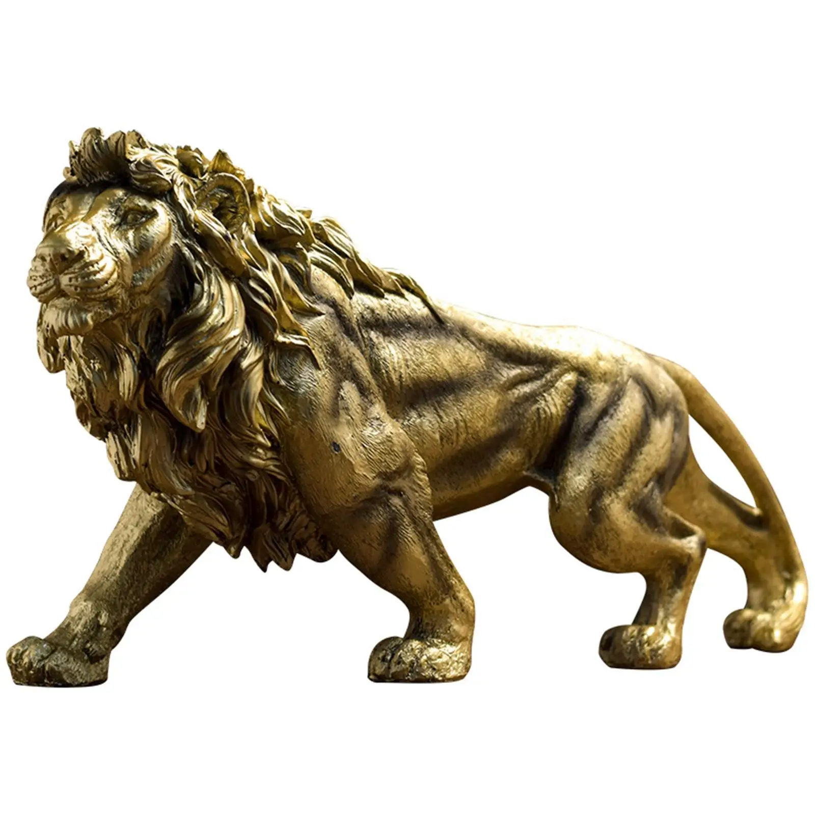 Large Lion Statue Animal Sculpture Art Crafts Resin for Home Porch Office Christmas Decoration