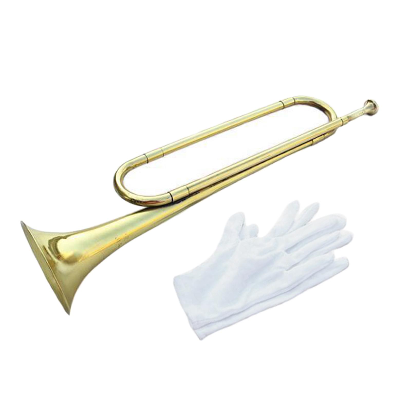 Title 2, BB Bugle Brass Musical Instrument with Gloves f...