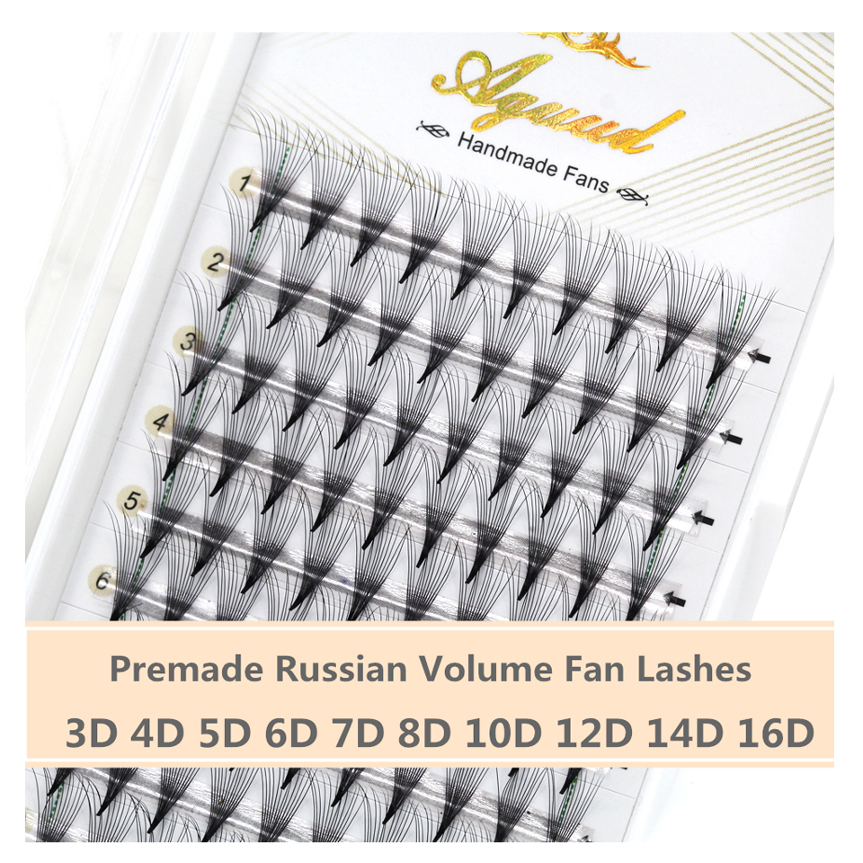 Best of AGUUD Lashes Premade Narrow Fans 3D / 5D / 6D / 8D / 10D / 12D Thin Stem Pointy Base Russian Volume Fan Eyelash Extensions Faux Mink Reviews & Tips