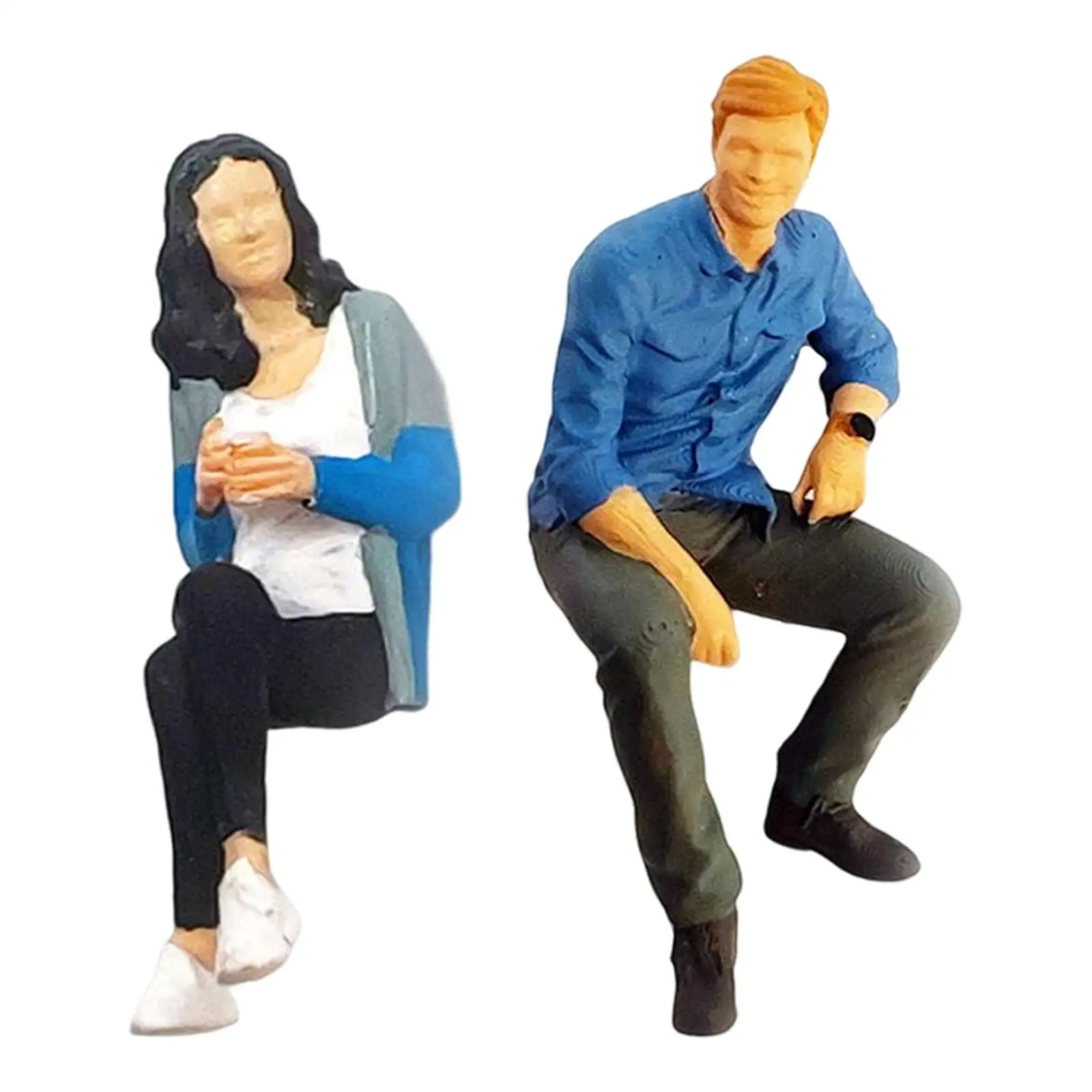 Resin Miniature Scene People Role Play Figure Action Figure Realistic 1/64 People Figurines for DIY Scene Diorama Dollhouse