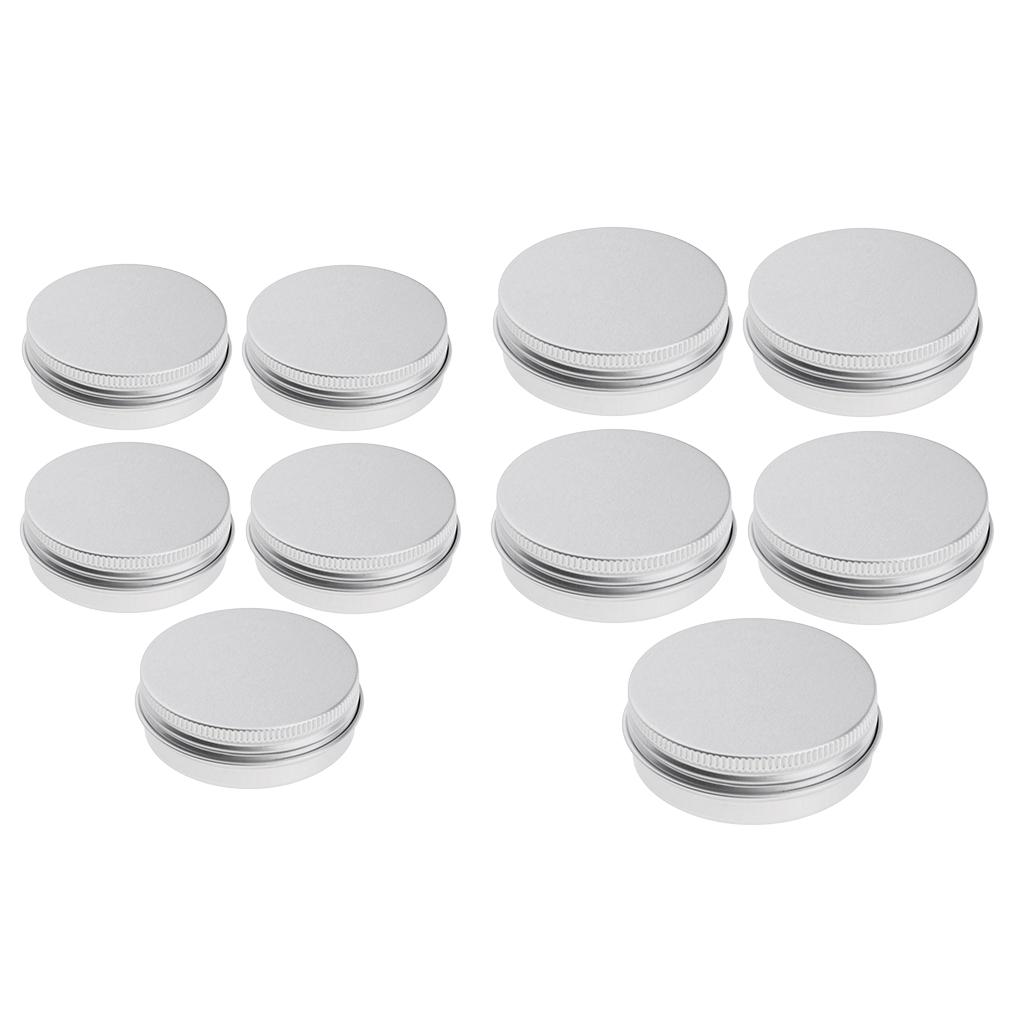 10Pcs 25/150ml Aluminum Cans Screw Lid Empty Tins Jars Slip Slide Containers