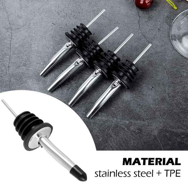 Becs Verseurs En Inox - Lot De 12 Pour Bouteilles | Huile, Vin, Sirop | Noir