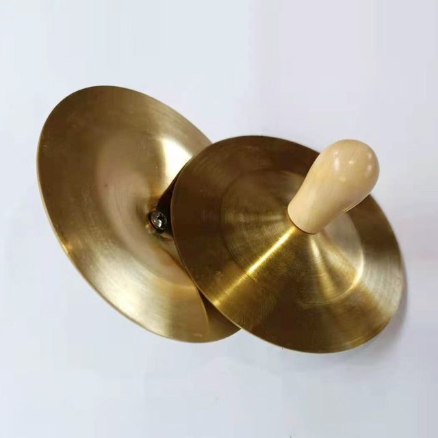 Manjira Indiano In Ottone - Coppia Piatti Percussione 6.3cm, Strumento Tradizionale Per Cerimonie