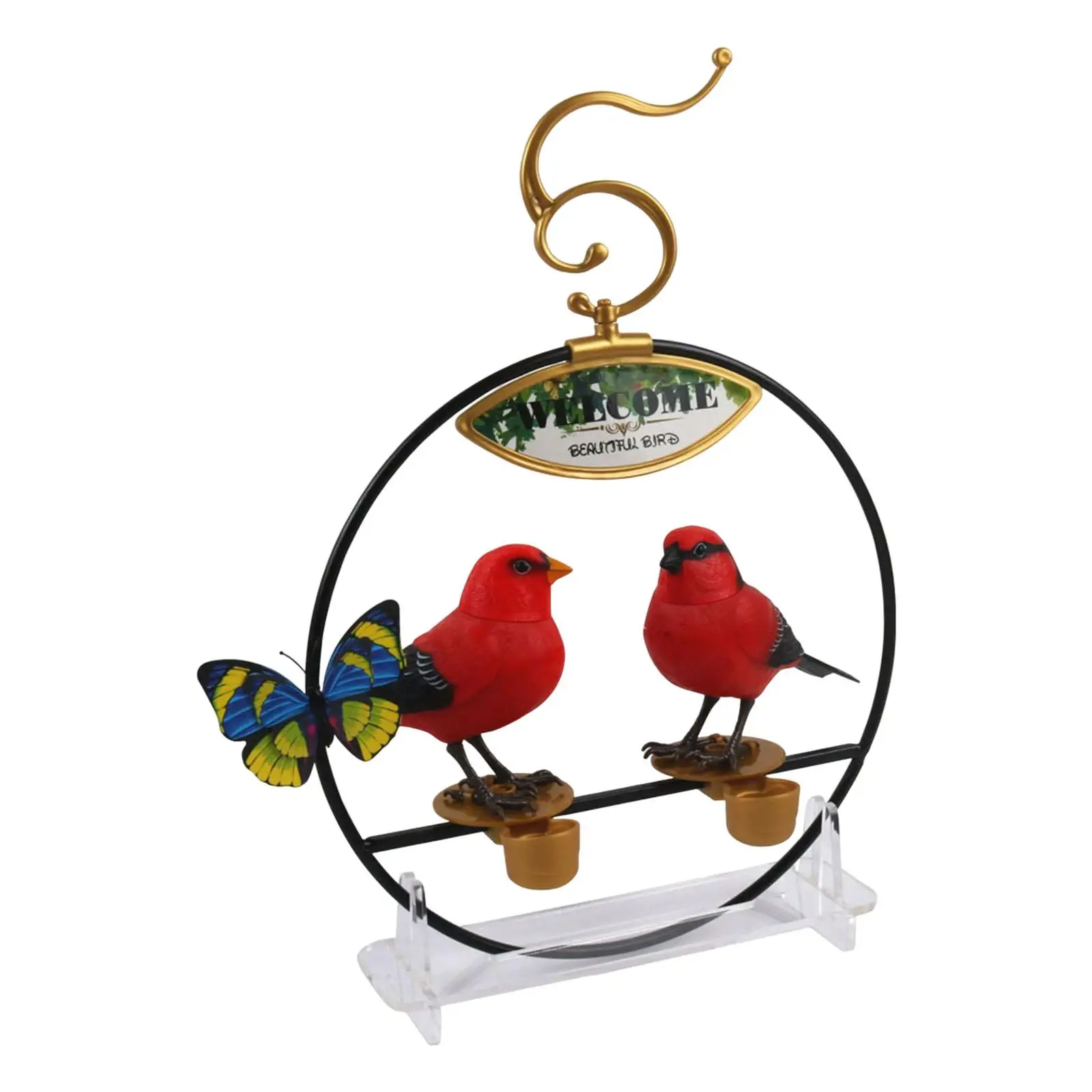 Adorable Sound Activated Chirping Bird Kids Toy Gift Home Decoration