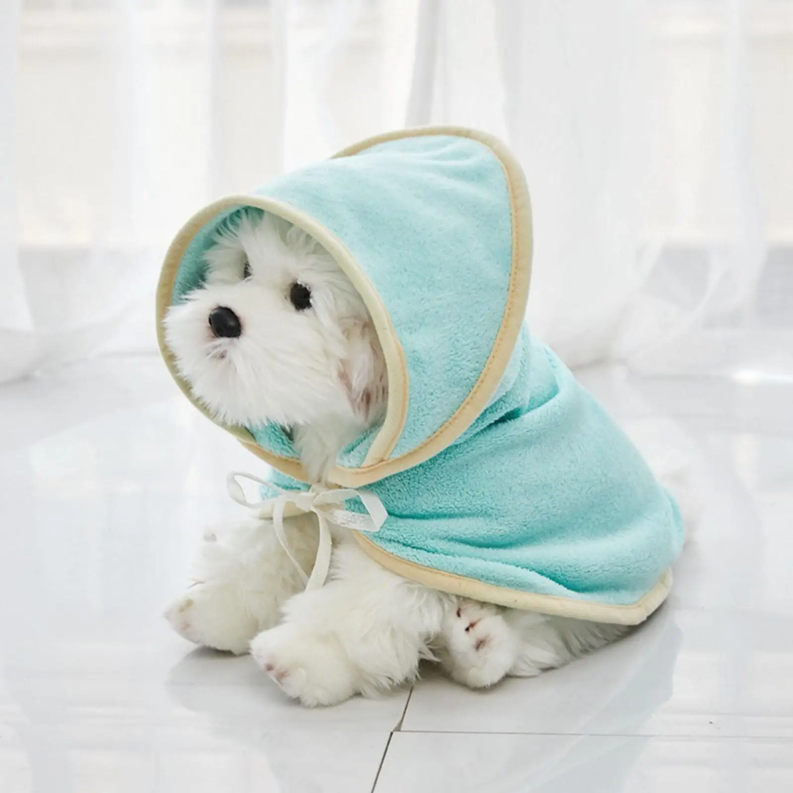 Soft Dog Bathrobe Pet Drying Towel Bath Robe Microfibre Super Absorbent Clothes Hoodies for Grooming