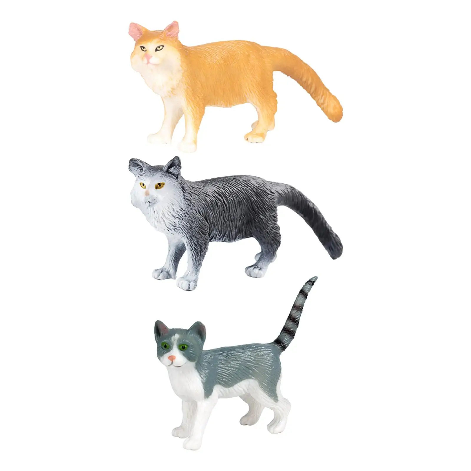 Simulation Animals Figures Small Cat Figures Toy Simulation Cat Ornaments for Party Favor Cake Topper Home Decor Birthday Gift