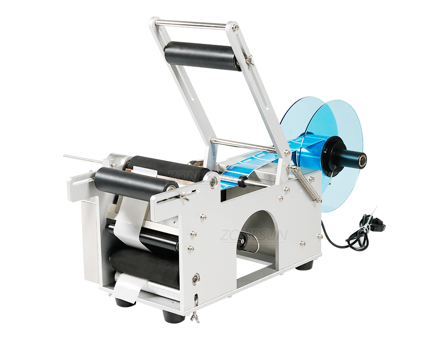 ZONEUN LT-50 Semi-Automatic Sticker Round Bottle Labeler Tube Can Labeling Machine Customized Labeling For Spray bottle