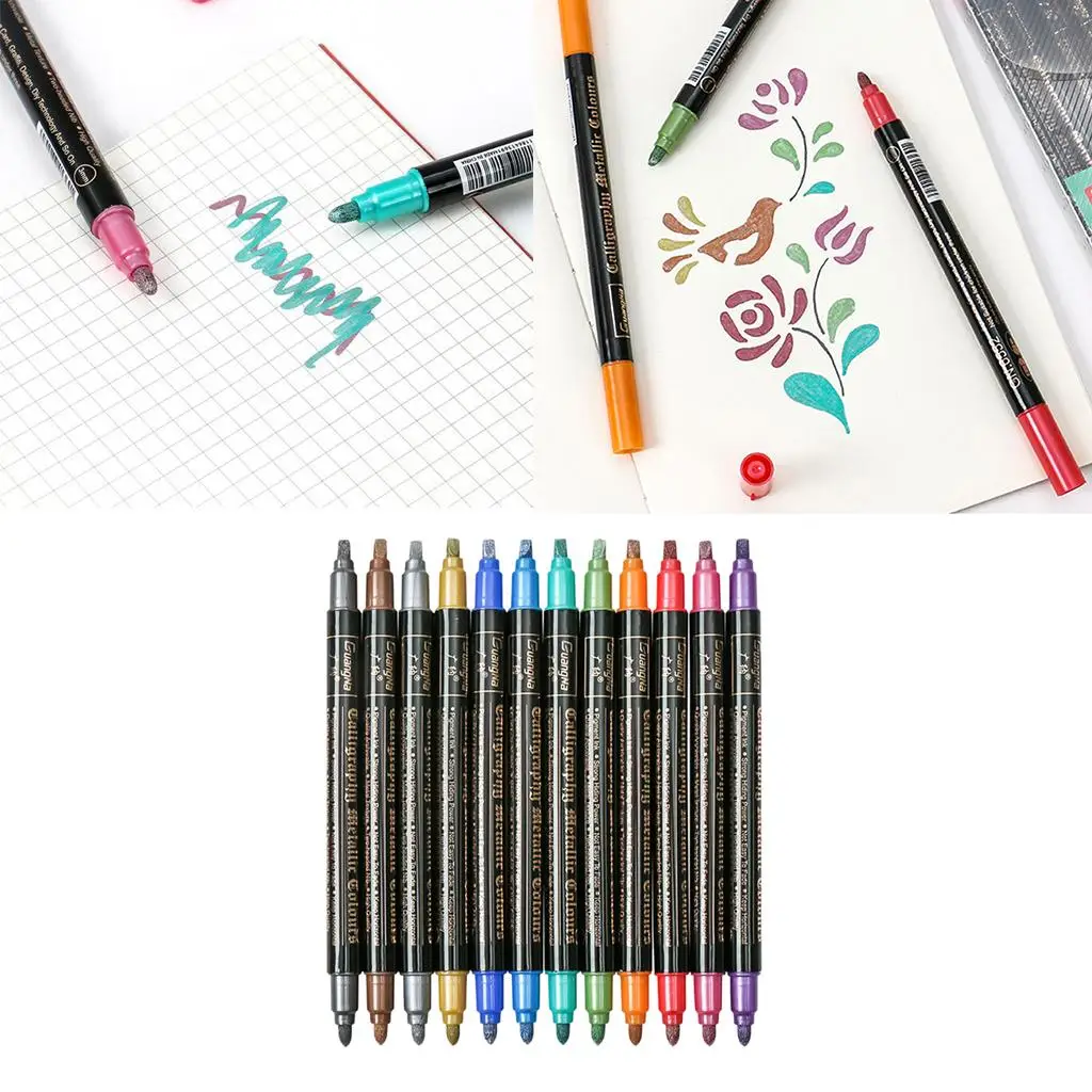 12pcs lic Marker Pens 12 Colors Paint Markers Paper, Crafting, Scrapbook, Painting