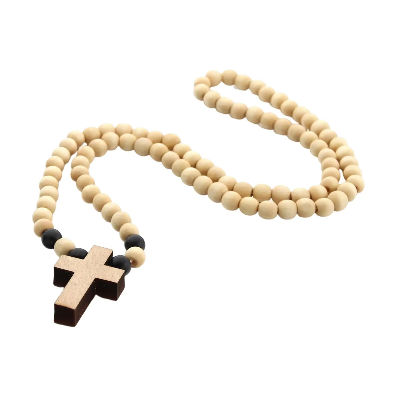 Wooden Beaded Necklace Chain fashion Boys Girls Teens Charms Clothing Accessories Cross Pendant Necklace for Anniversary