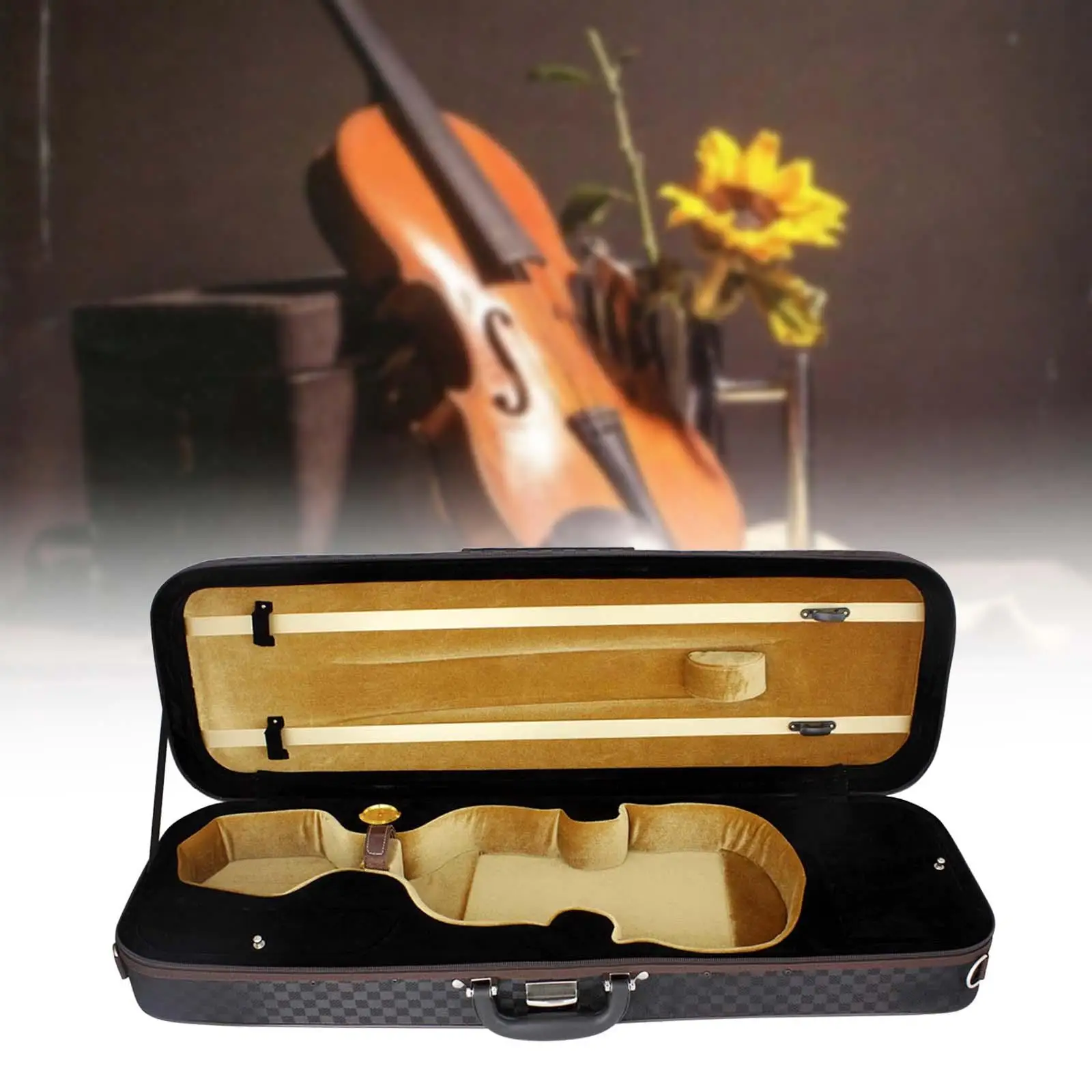 4/4 Full Size Violin Case Adjustable Straps Professional Violin Travel Case for String Instrument Accessories Beginner Travel