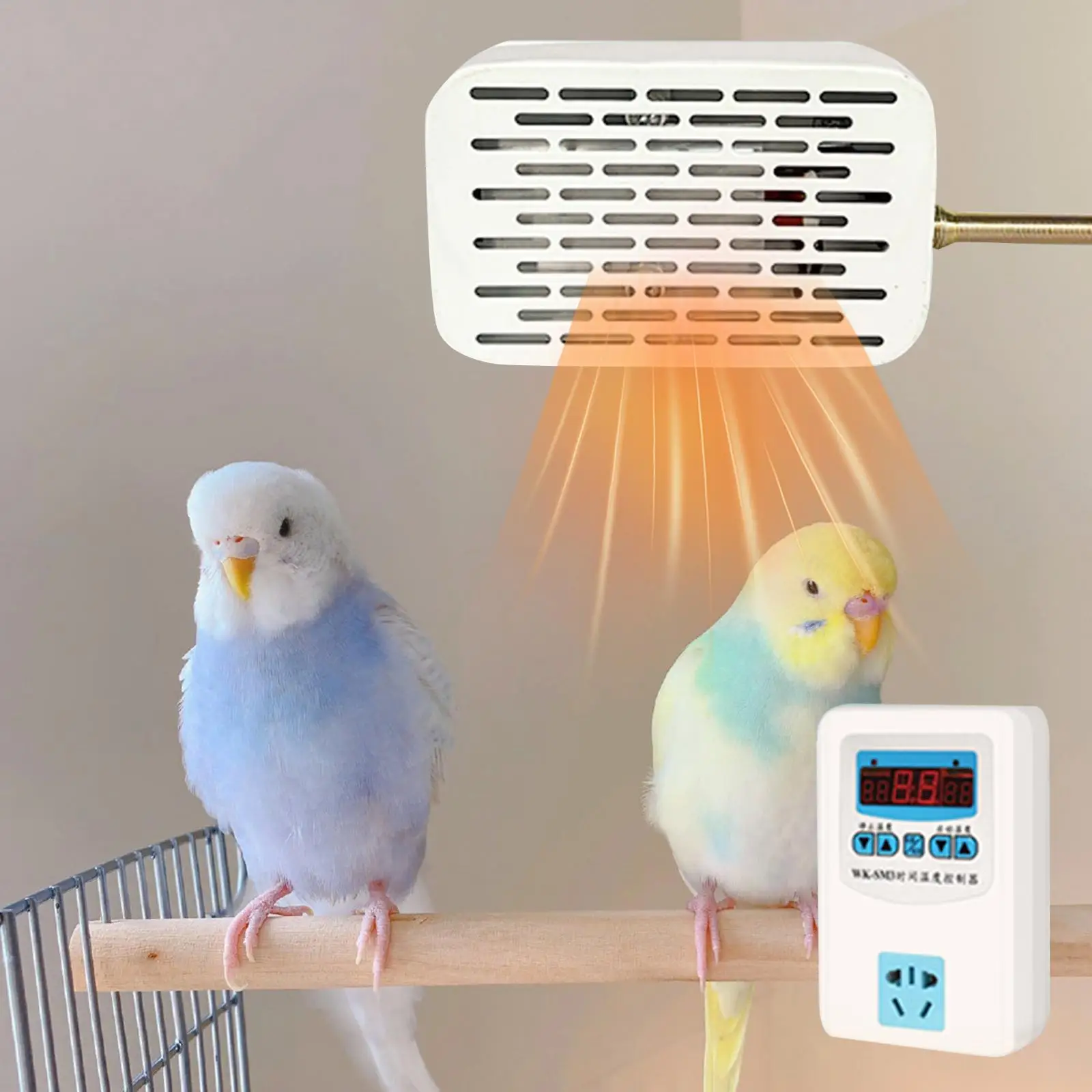 Bird Cage Heater with Anti Bite Rope Adjustable Temperature Bird Cage Heating Pad for Lizards Parrots Macaw Snake Small Birds