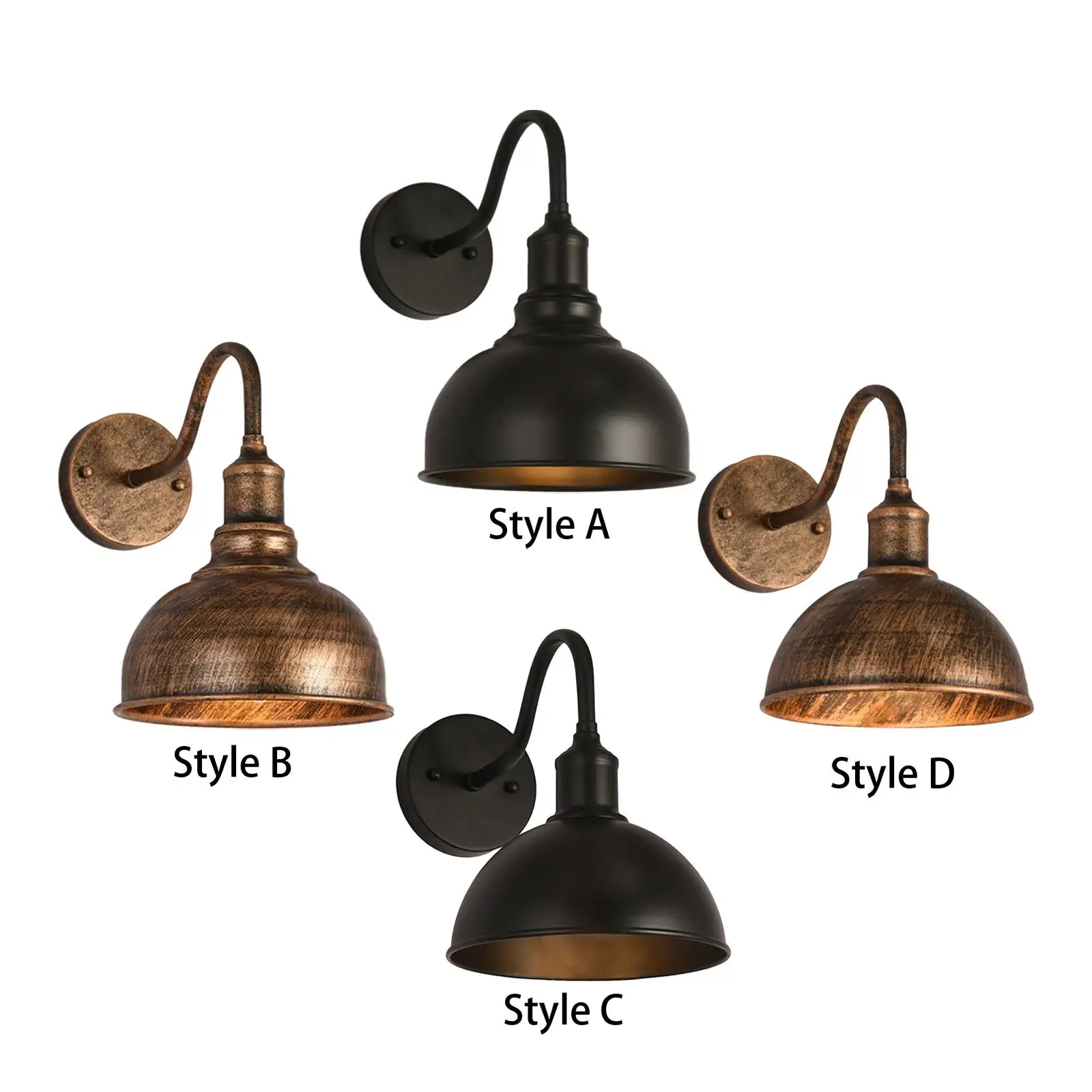 Industrial Wall Sconce Wall Lamp Decorative E27 Rustic Metal Retro Wall Light for Kitchen Home Bathroom Hallway Decoration