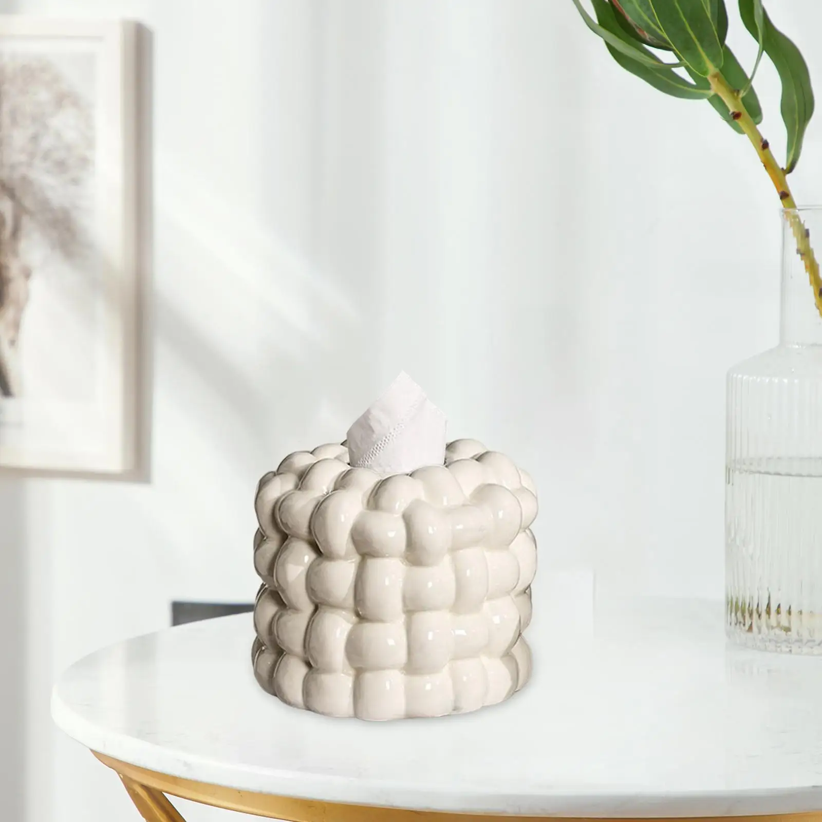 Napkin Holder Organizer Ceramic Tissue Box Holder Chic for Living Room Decor
