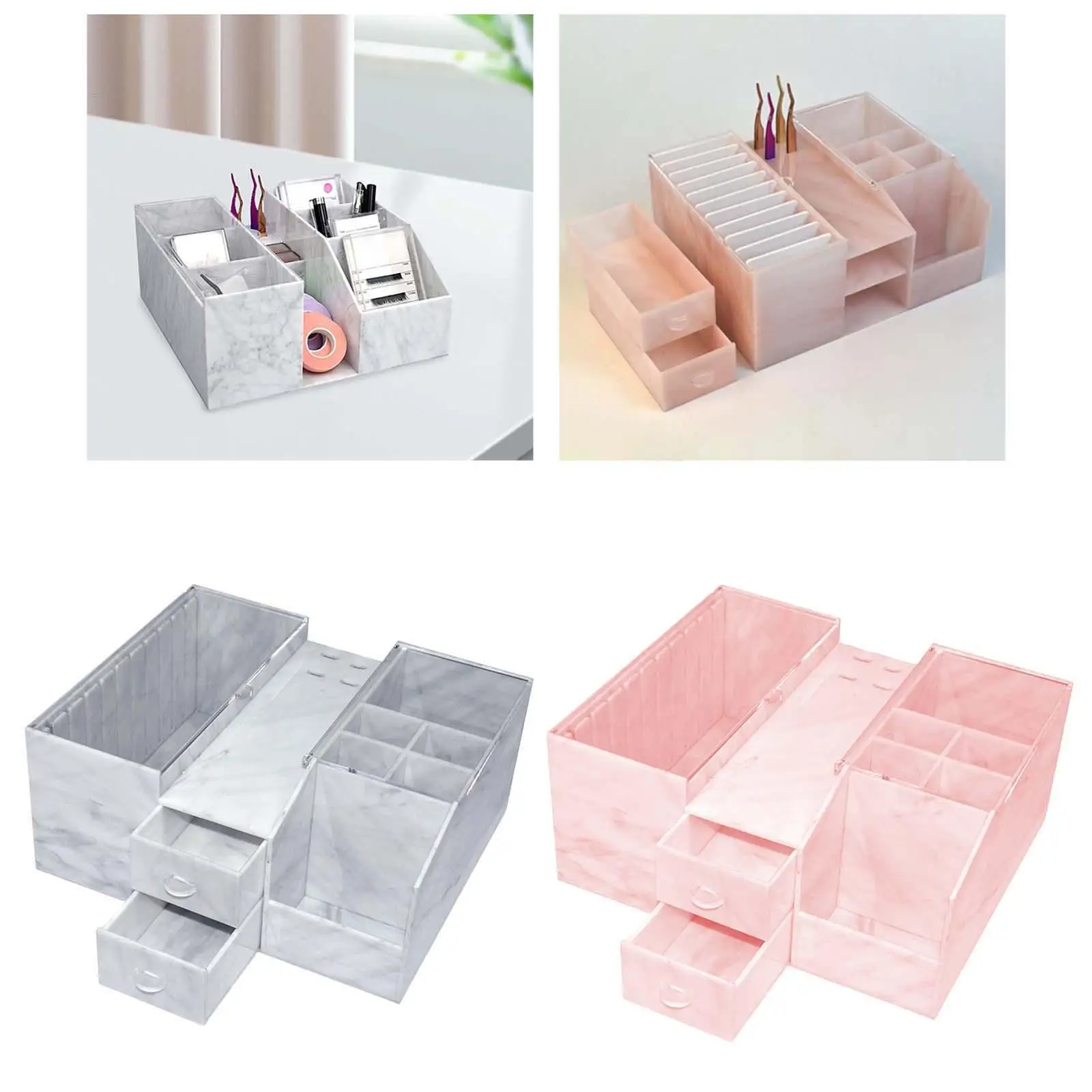 Acrylic Eyelash Storage Box Stand Transparent Large Capacity for Tweezers