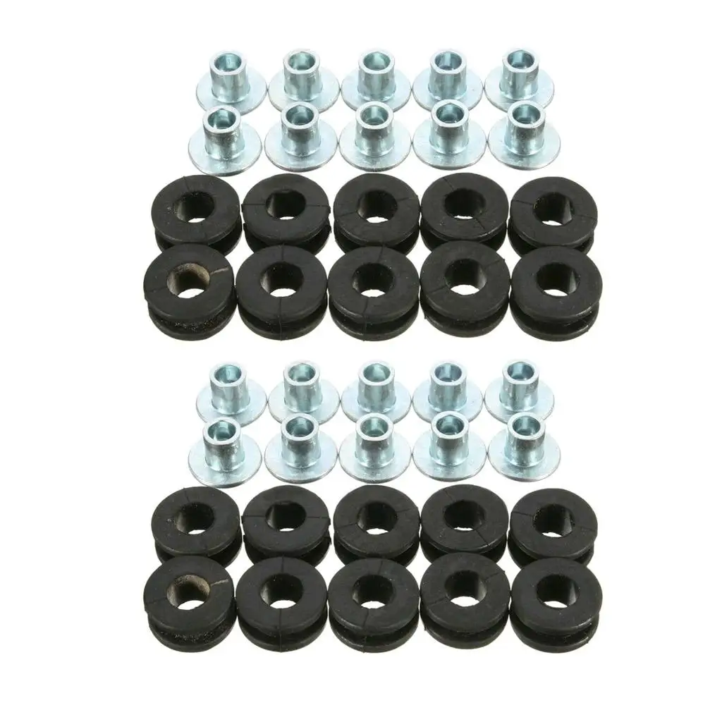 20 Motorcycle Rubber Grommets Bolts Kit Replacement for   Fairing