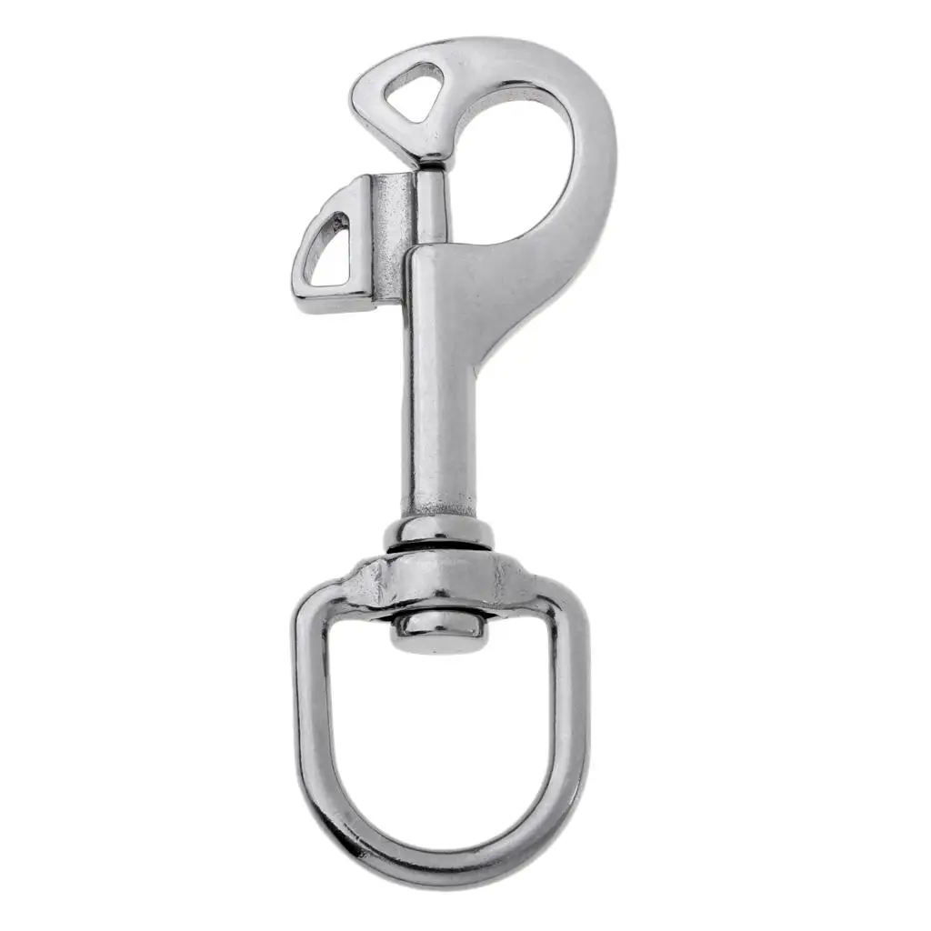 316 Stainless Steel Swivel Eye Bolt Snap Single Ended Spring Hook for Scuba Technical Diving Underwater Snorkeling Accessories