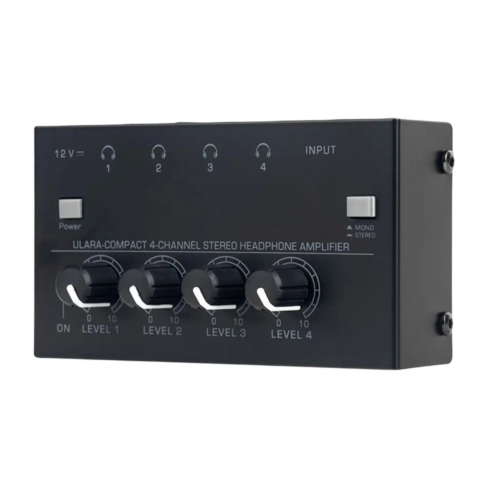 stereo Headphone Amplifier Stereo Audio Amplifier 4 Channels Headphone Splitter Amplifier for Studio and Stage