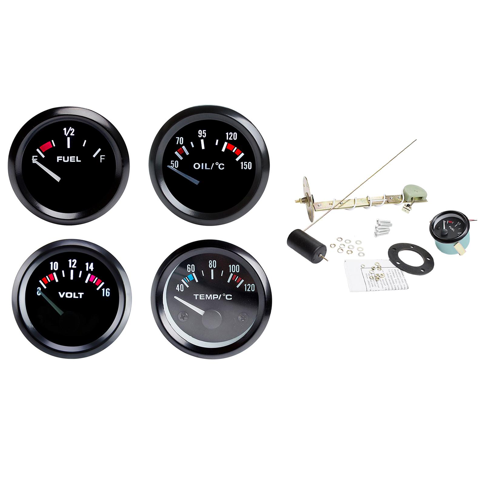 Fuel Gauge Universal Racing Instrument Panel LED Display Adjustable 2 inch 52mm for Replaces Premium Spare Parts Durable