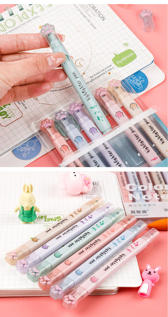 Kawaii Cat Claw Pastel Color Highlighters Drawing Art - Temu