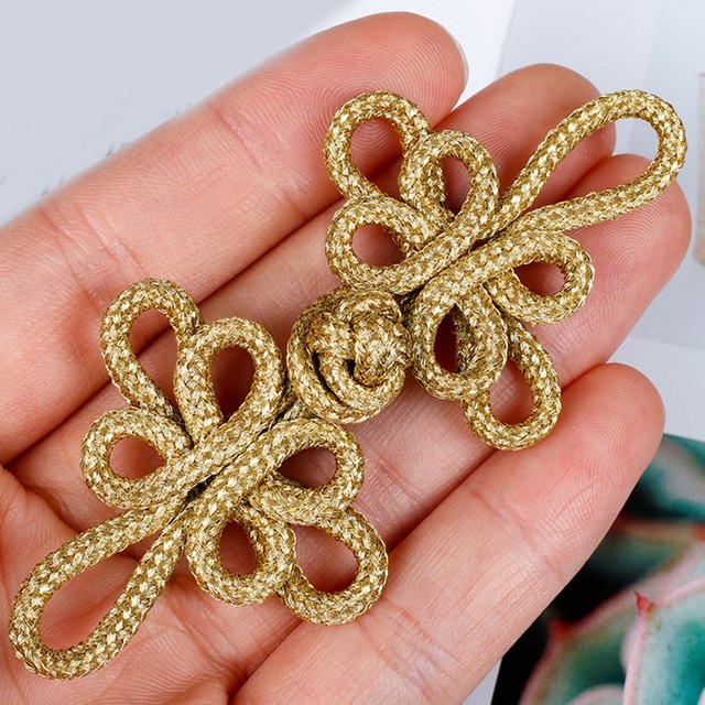 Gold Wire Chinese Cheongsam Button Knot Fastener Closures for DIY Handmade  National Style Clothing - AliExpress